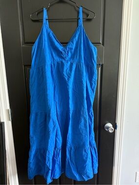 Bright Blue Sleeveless Eyelet Midi Dress from Ophelia Roe